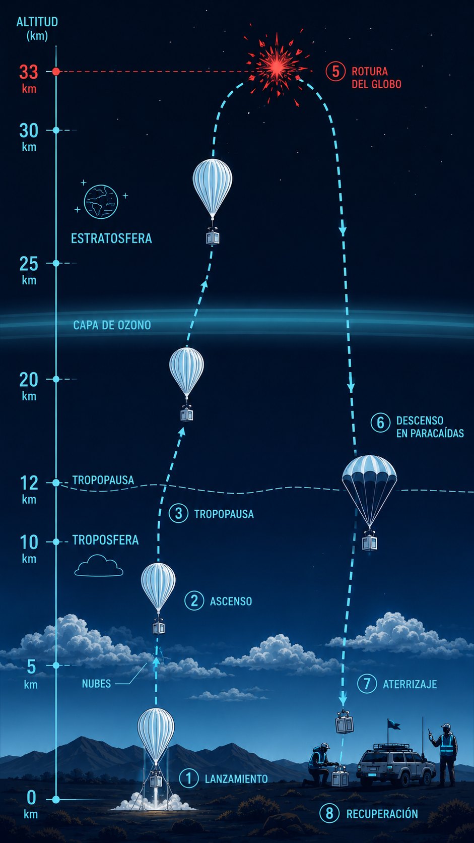 Infografía del perfil de vuelo